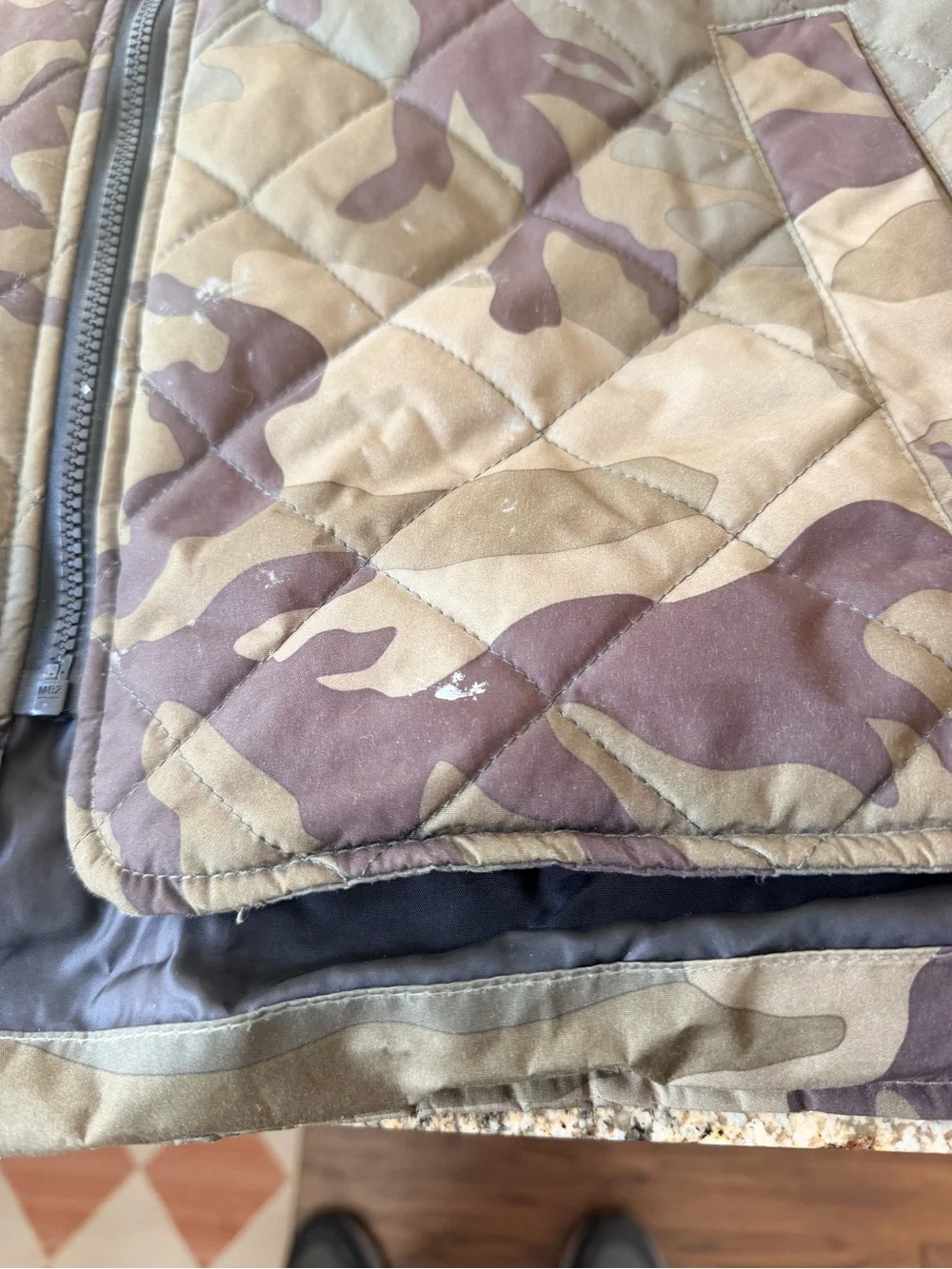 U.S. Polo Assn. Quilted Camouflage Field Jacket in Olive and Brown